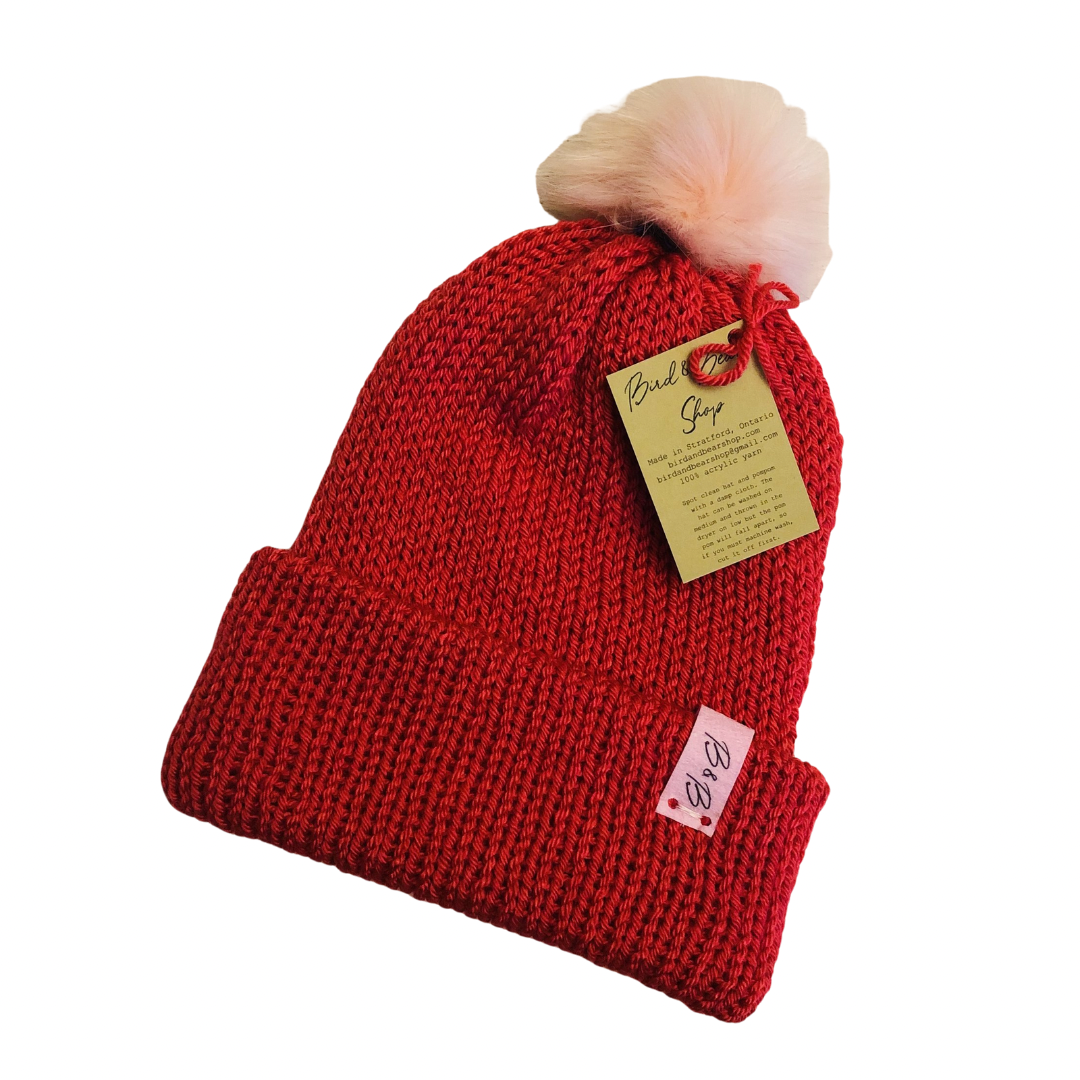 Kids Pink Knit Hat